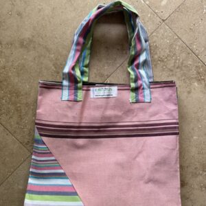 Pink Striped shoulder bag